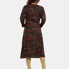 Be You Abstract Printed Round Neck Maternity Kurta