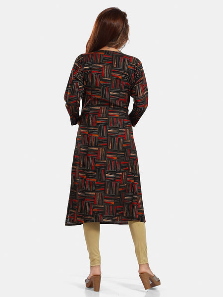 Be You Abstract Printed Round Neck Maternity Kurta