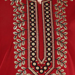 Be You Red Embroidered Maxi Nightdress