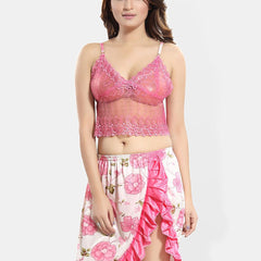 Be You Self Design Top & Skirt Night Suit Set