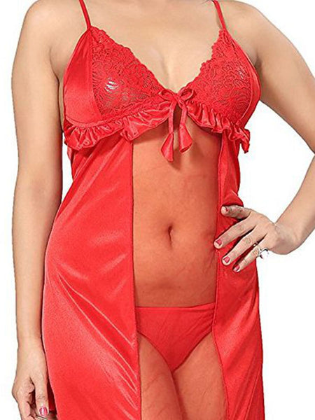 Be You Women Satin Maxi Nightdress