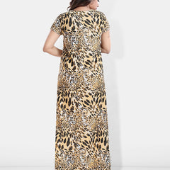 Be You Abstract Printed Maxi Satin Maternity Nightdress