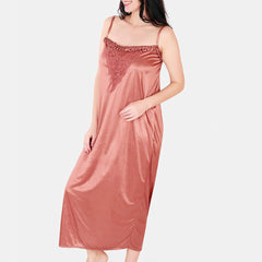 Be You Floral Lace Shoulder Straps Satin Maxi Nightdress With Robe