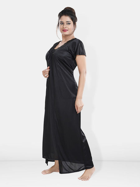 Be You Maxi Satin Wrap Nightdress With Robe