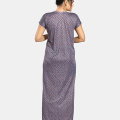 Be You Conversational Printed Maternity Satin Maxi Nightdress