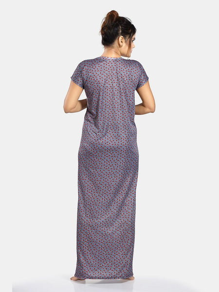 Be You Conversational Printed Maternity Satin Maxi Nightdress