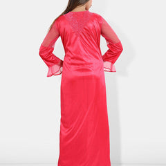 Be You Shoulder Straps Satin Maxi Nightdress With Robe
