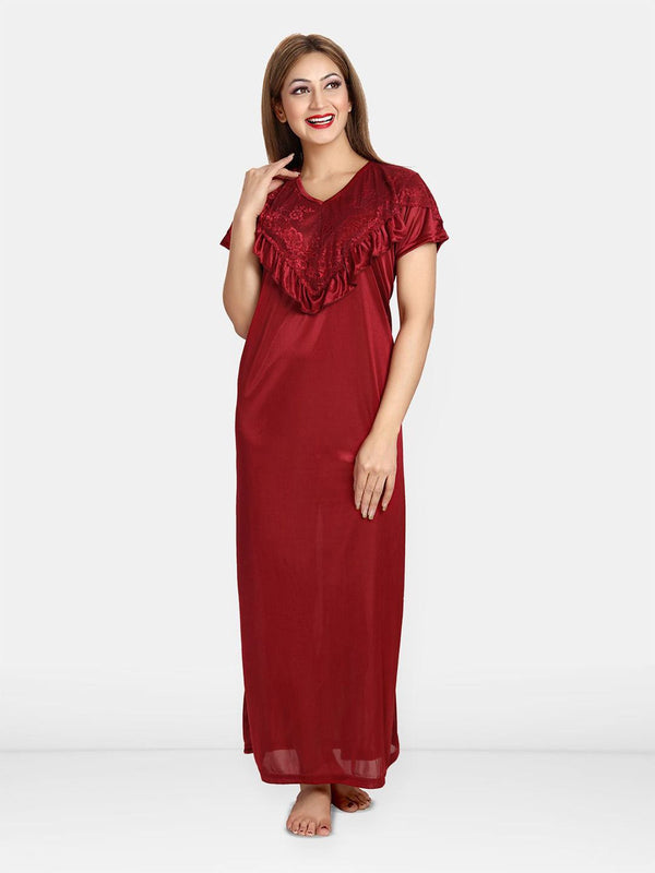 Be You Women V-Neck Maxi Nightdress