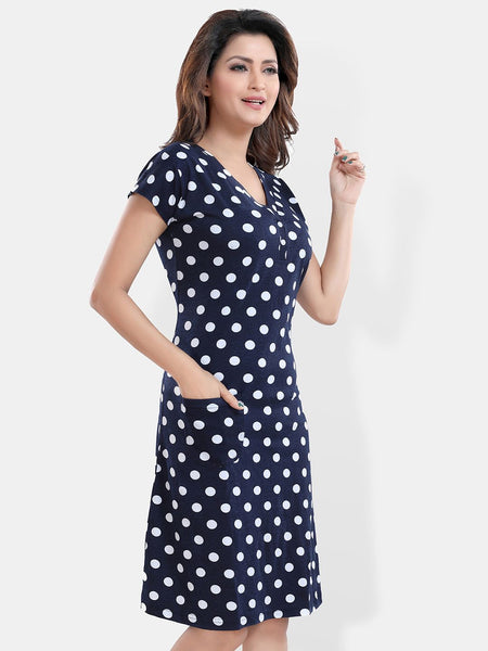 Be You Blue Printed Nightdress