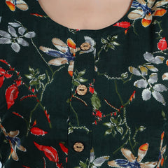 Be You Floral Printed Round Neck Maternity Straight Kurta