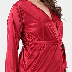 Be You Floral Lace Satin Night Dress With Robe