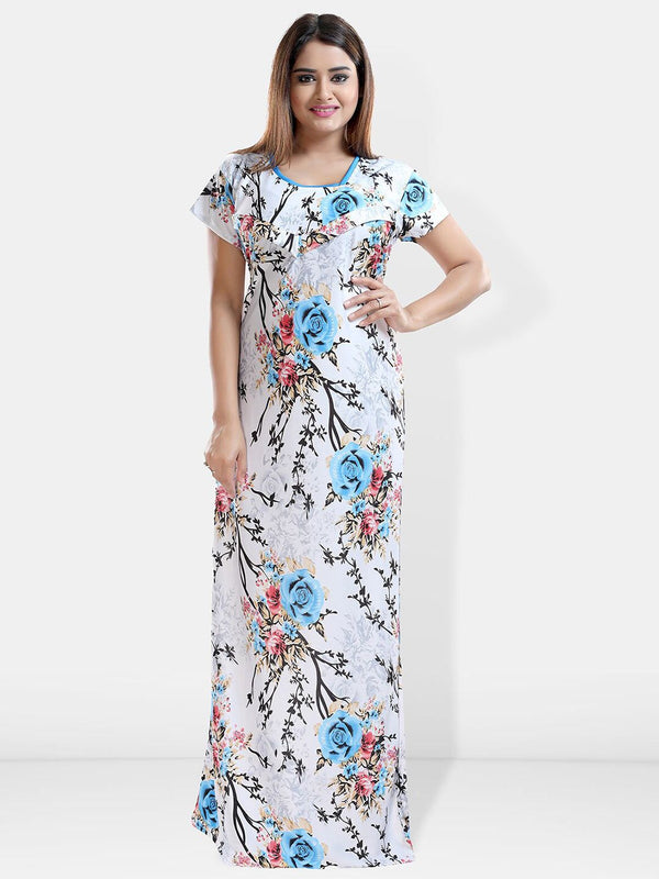 Be You Printed Satin Maternity Maxi Nightdress