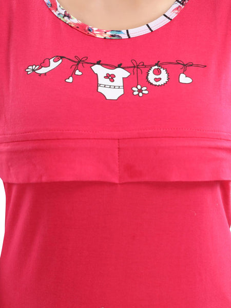 Be You Floral Printed Maternity Night Suit