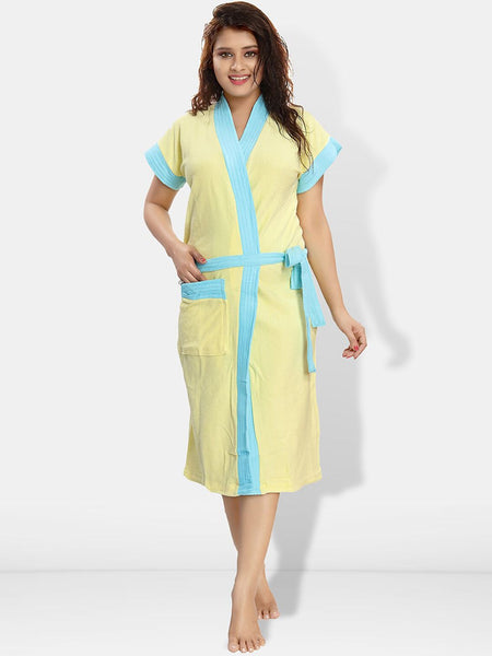 Be You Women Cotton Anti-bacterial Super Soft Bath Robe With Belt