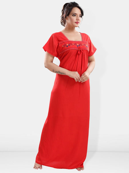 Be You Floral Embroidered Maxi Nightdress