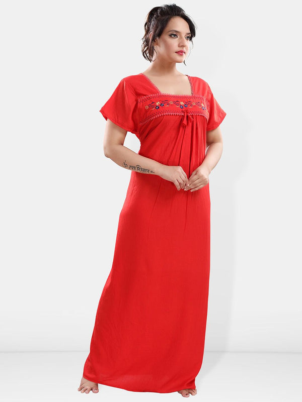 Be You Floral Embroidered Maxi Nightdress