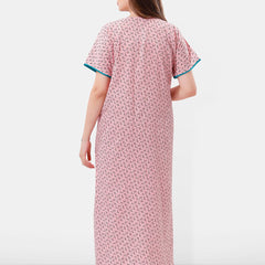 Be You Printed And Embroidered Maxi Nightdress