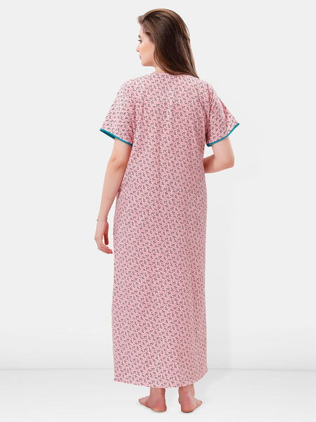 Be You Printed And Embroidered Maxi Nightdress