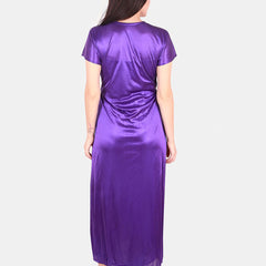 Be You Floral Lace Shoulder Straps Satin Maxi Nightdress With Robe
