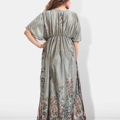 Be You Printed Satin Maxi Kaftan Nightdress