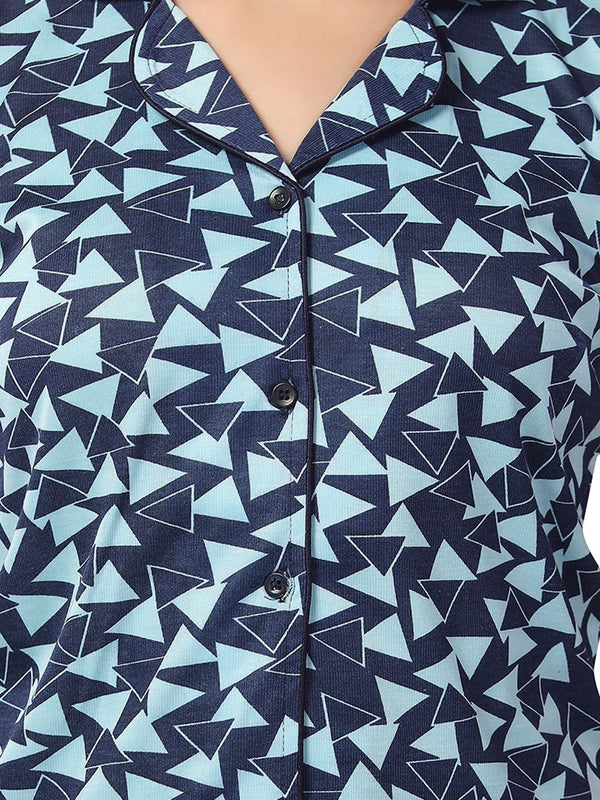 Be You Geometric Printed Night suit