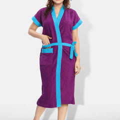 Be You Violet Pure Cotton Absorbent Bath Robe