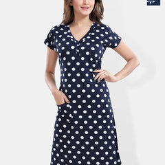 Be You Navy Blue Printed Nightdress