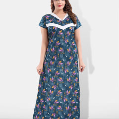 Be You Floral Printed Maternity Satin Maxi Nightdress