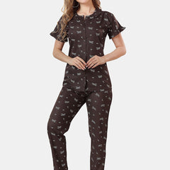 Be You Floral Printed Shirt And Pyjama Night Suit