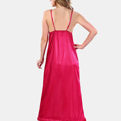 Be You V-Neck Long Sleevs Satin Maxi Nightdress With Robe
