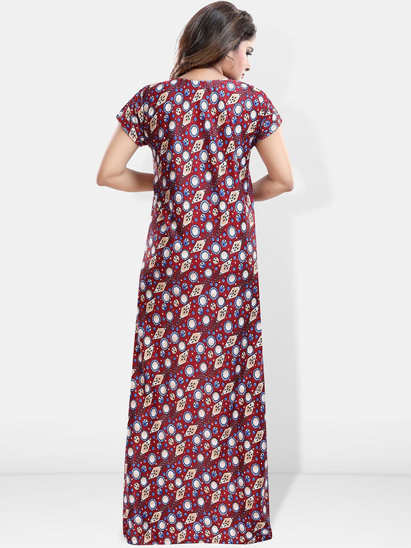 Be You Floral Printed Maxi Satin Maternity Nightdress