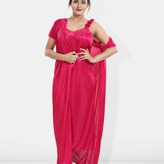 Be You Maxi Satin Wrap Nightdress With Robe