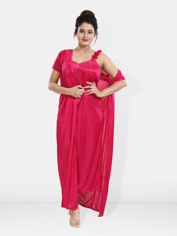 Be You Maxi Satin Wrap Nightdress With Robe