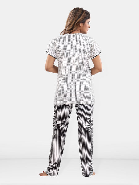 Be You Striped Satin Night Suit