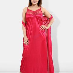 Be You 6 Pieces Satin Maxi Nightdress