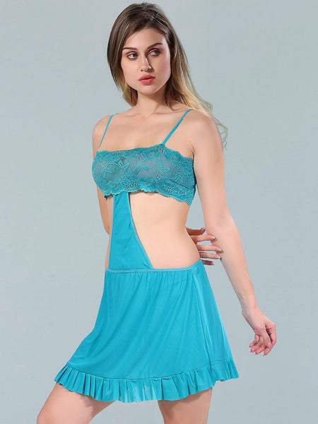 Be You Turquoise Blue Net Baby Doll