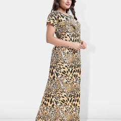 Be You Abstract Printed Maxi Satin Maternity Nightdress