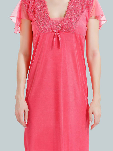 Be You V-Neck Satin Nightdress With Robe