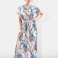 Be You Floral Printed Maxi Satin Kaftan Nightdress