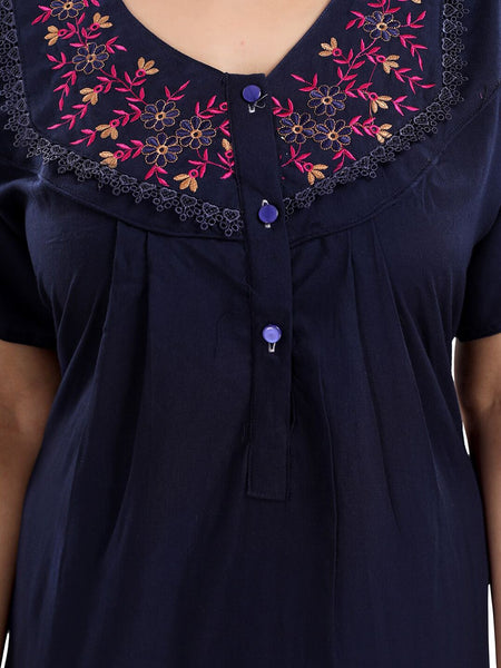 Be You Floral Embroidered Maxi Sweat Nightdress