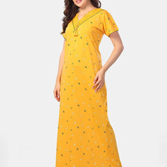 Be You Conversational Printed V-Neck Maxi Nightdress