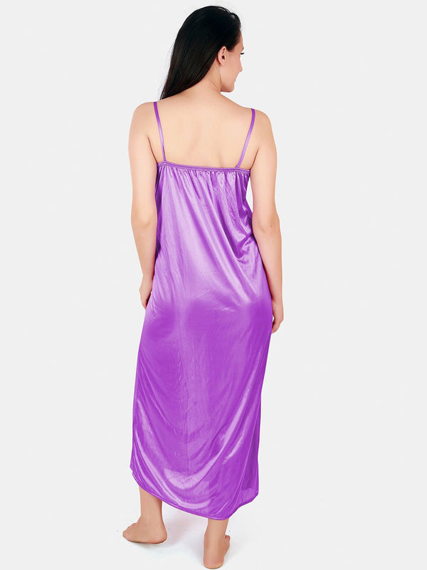 Be You Floral Lace Shoulder Straps Satin Maxi Nightdress With Robe