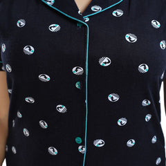 Be You Pack Of 2 Printed Lapel Collar Pure Cotton Night suit