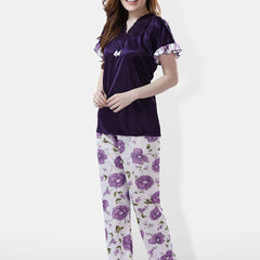 Be You Printed Satin Night Suit