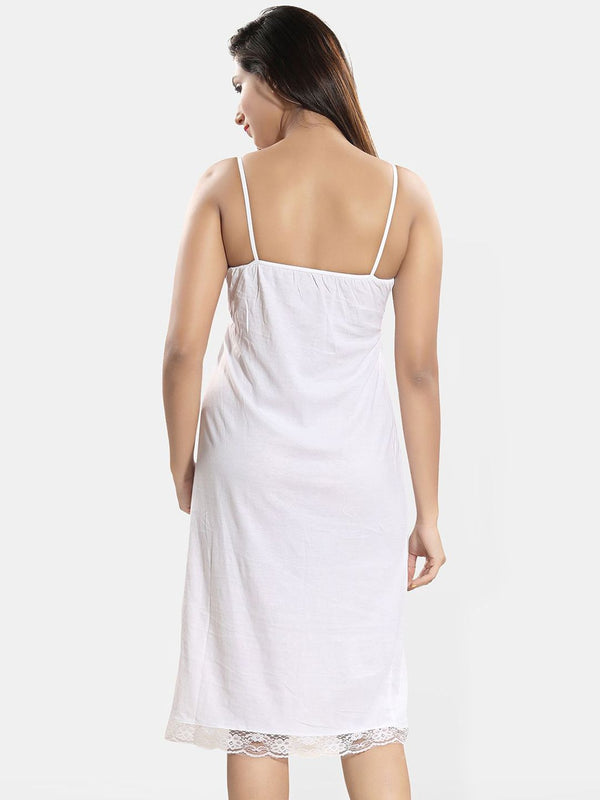 Be You Women Shoulder Straps Lace Pure Cotton Nightdress