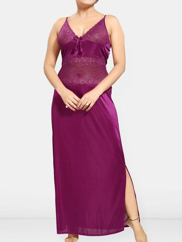 Be You Women Satin Maxi Nightdress