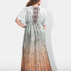 Be You Printed Satin Maxi Kaftan Nightdress