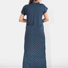 Be You Polka Dots Printed Satin Maxi Nightdress