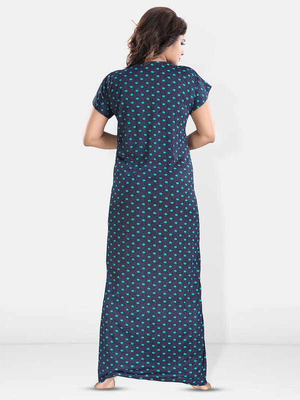 Be You Polka Dots Printed Satin Maxi Nightdress