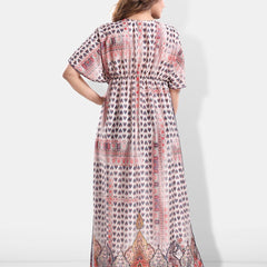 Be You Conversational Printed Satin Maxi Kaftan Nightdress